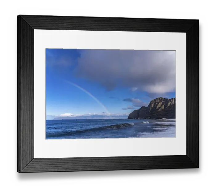 Framed Print : Rainbow on the coast near Hermigua Framed Print : Rainbow on the coast near Hermigua