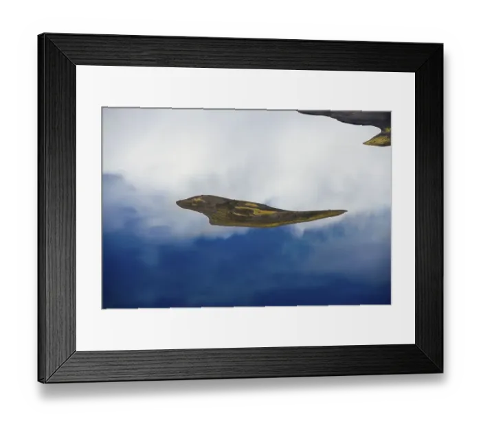 Framed Print : Aerial view, Lake Langisjor, detail