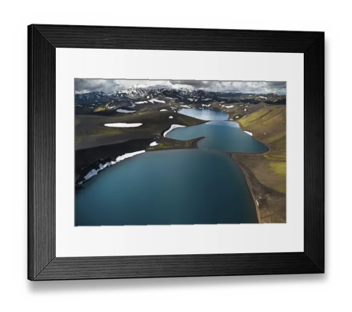 Framed Print : Aerial view, Lake Skyggnisvatn Framed Print : Aerial view, Lake Skyggnisvatn