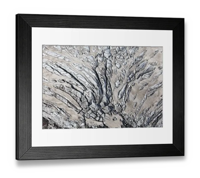 Framed Print : Aerial view, lines and structures formed by volcanic ash Framed Print : Aerial view, lines and structures formed by volcanic ash
