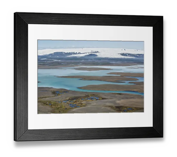 Framed Print : Aerial view, lake scenery of the Highlands of Iceland Framed Print : Aerial view, lake scenery of the Highlands of Iceland