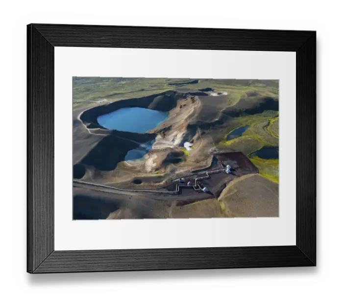 Framed Print : Aerial view, Stora Viti crater lake at the Krafla volcano Framed Print : Aerial view, Stora Viti crater lake at the Krafla volcano
