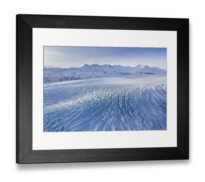 Framed Print : Aerial view over ice tongue Falljoekull in winter Framed Print : Aerial view over ice tongue Falljoekull in winter