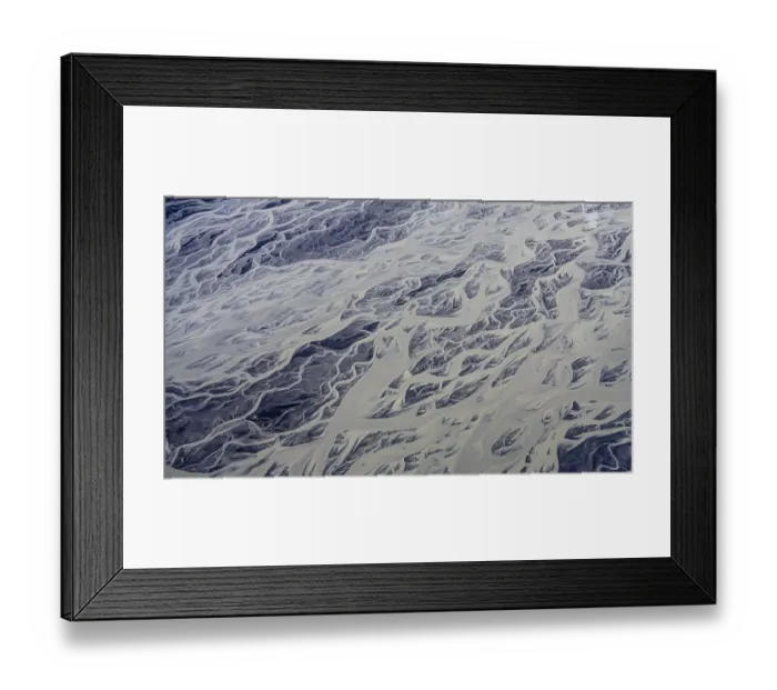 Framed Print : Broadly fanned glacier river Tungnaa