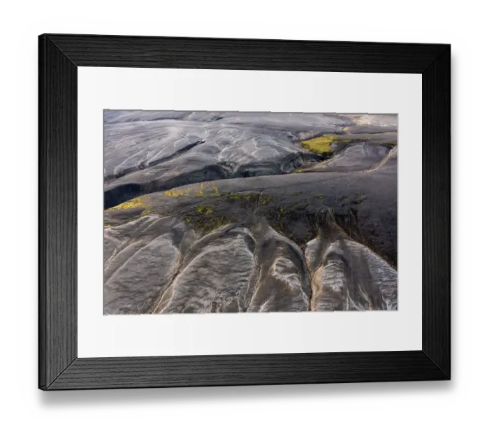 Framed Print : Aerial view, mosses and mountain slopes