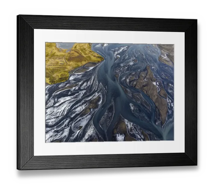 Framed Print : Overgrown river landscape, Eldhraun