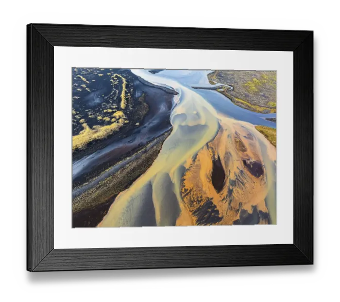 Framed Print : Overgrown mineralised river landscape