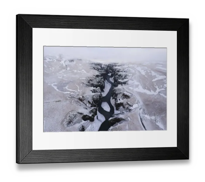 Framed Print : Glacier water formed canyon, Fjaðrargljufur Framed Print : Glacier water formed canyon, Fjaðrargljufur