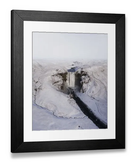 Framed Print : Skogafoss waterfall, aerial view, Iceland, Europe