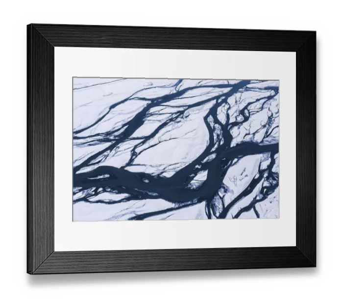 Framed Print : River structures, Vatnajoekull glacier