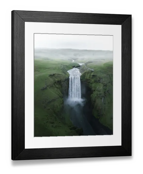 Framed Print : Aerial view, Skogafoss waterfall Framed Print : Aerial view, Skogafoss waterfall