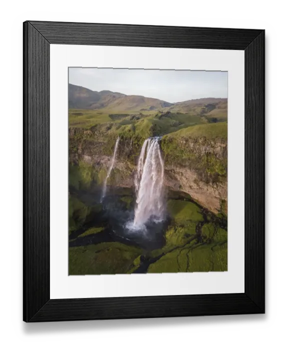 Framed Print : Aerial view, Seljalandsfoss Waterfall