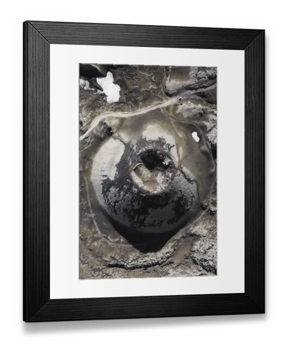Framed Print : Aerial view, volcanic crater from above