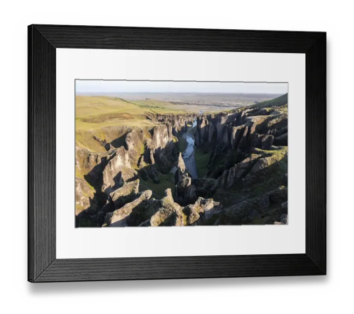 Framed Print : Aerial view of Fjaðrargljufur Canyon Framed Print : Aerial view of Fjaðrargljufur Canyon