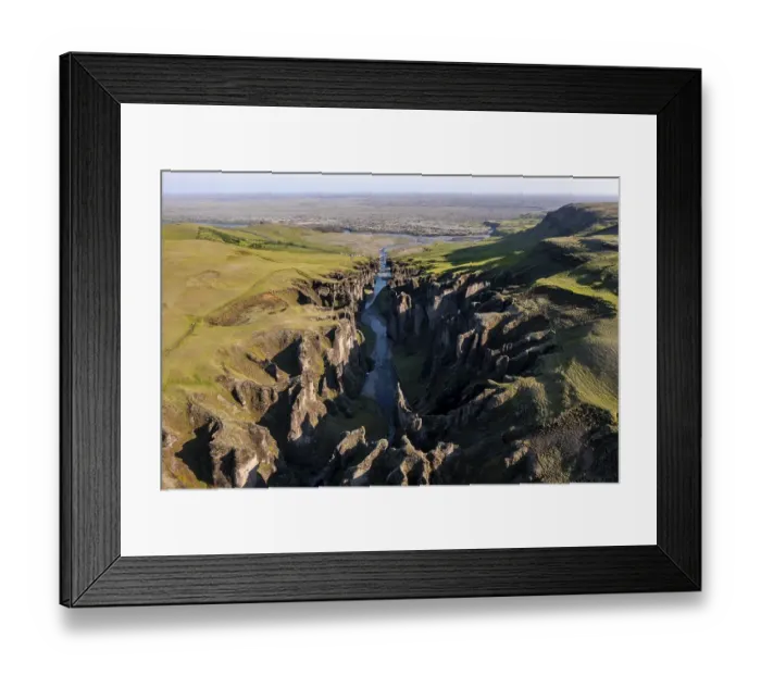 Framed Print : Aerial view of Fjaðrargljufur Canyon