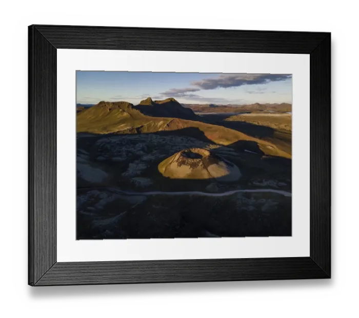 Framed Print : Aerial view, volcanic crater Stutur Framed Print : Aerial view, volcanic crater Stutur