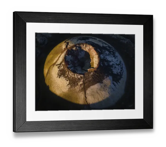 Framed Print : Aerial view, volcanic crater Stutur