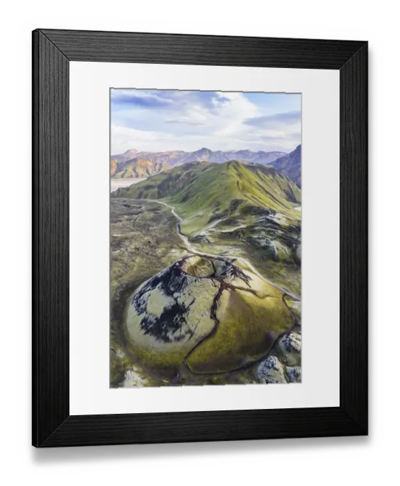Framed Print : Aerial view, Volcano crater Stutur Framed Print : Aerial view, Volcano crater Stutur