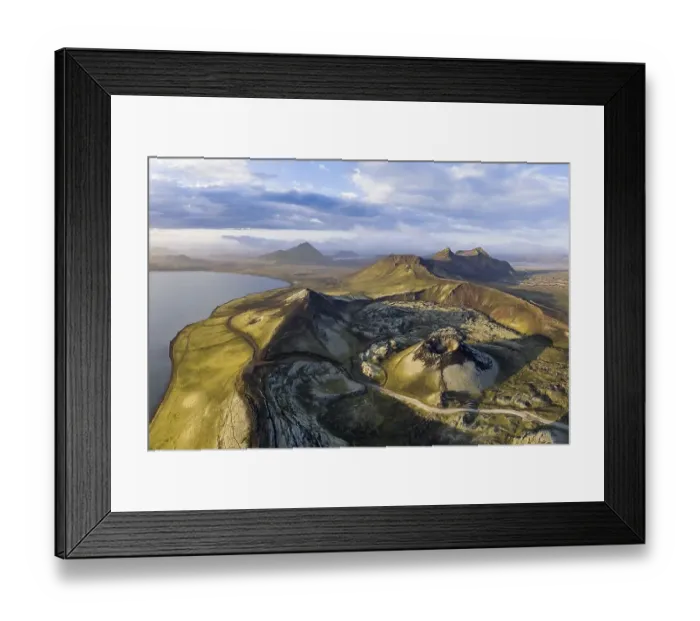 Framed Print : Aerial view, Volcano crater Stutur Framed Print : Aerial view, Volcano crater Stutur