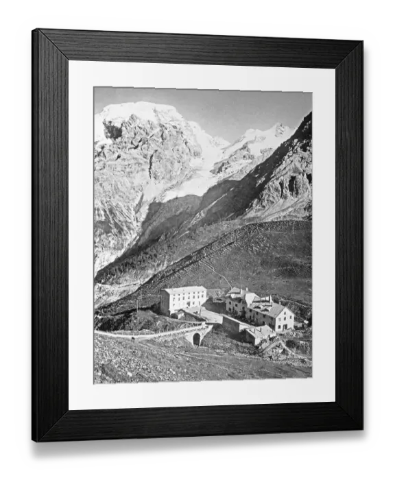 Framed Print : Berghotel Franzenshoehe with Ortler