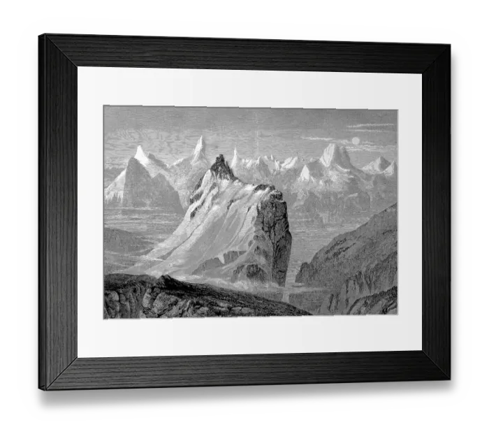 Framed Print : The mountains of the Alps in the Bernese Oberland Framed Print : The mountains of the Alps in the Bernese Oberland