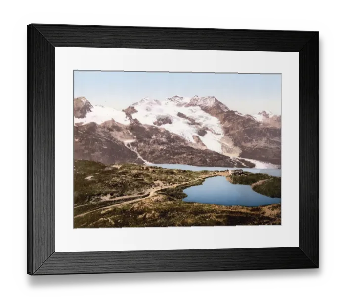 Framed Print : Upper Engadine, Bernina hospice and Cambrena glacier Framed Print : Upper Engadine, Bernina hospice and Cambrena glacier