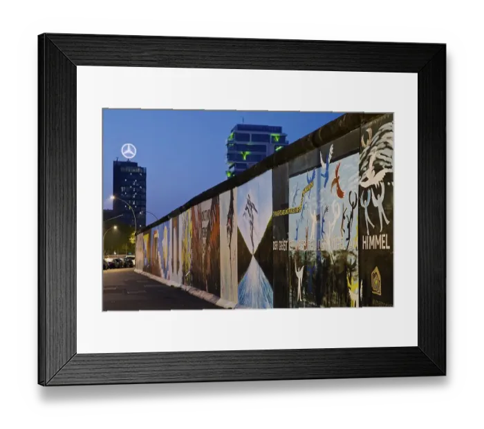 Framed Print : Mural on the Berlin Wall with Mercedes star Framed Print : Mural on the Berlin Wall with Mercedes star