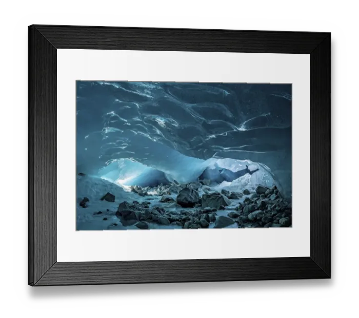 Framed Print : Glacier cave, ice cave, Morteratsch glacier