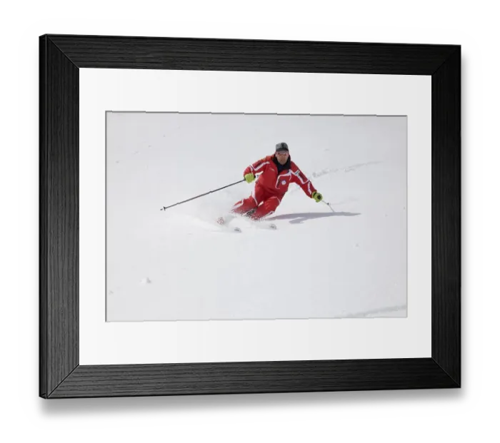 Framed Print : Skier skiing in deep snow, Alta Framed Print : Skier skiing in deep snow, Alta