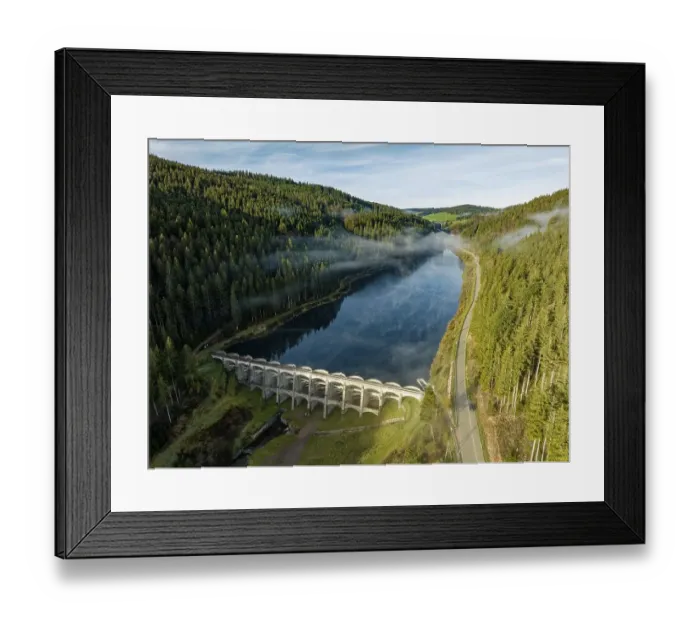 Framed Print : The Linachtalsperre near Voehrenbach in the Black Forest