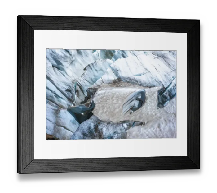 Framed Print : Glacier ice with crevasses, glacier tongue Framed Print : Glacier ice with crevasses, glacier tongue