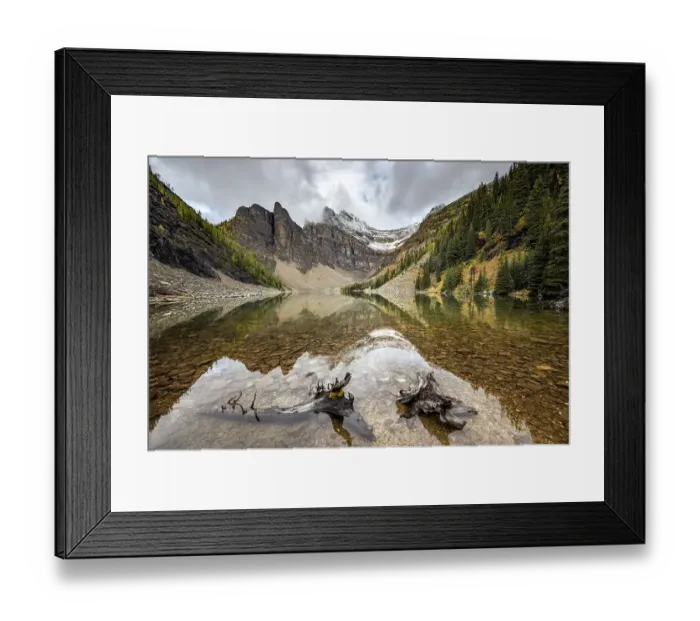 Framed Print : Cloudy mountains reflected in the lake Framed Print : Cloudy mountains reflected in the lake