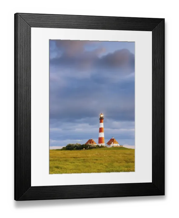 Framed Print : Lighthouse Westerheversand, Westerhever