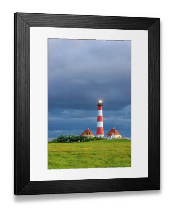 Framed Print : Westerheversand lighthouse, Westerhever