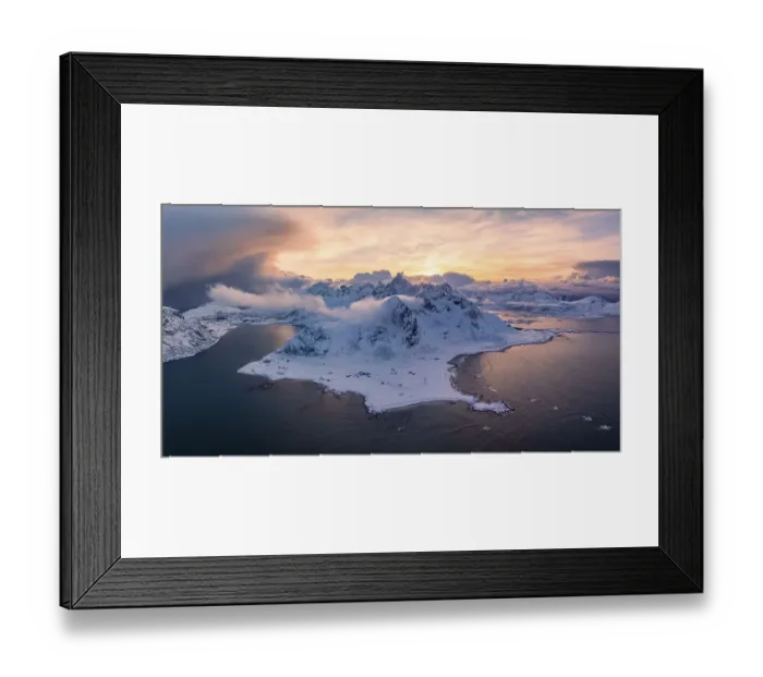 Framed Print : View of Flakstad and Skagsanden beach