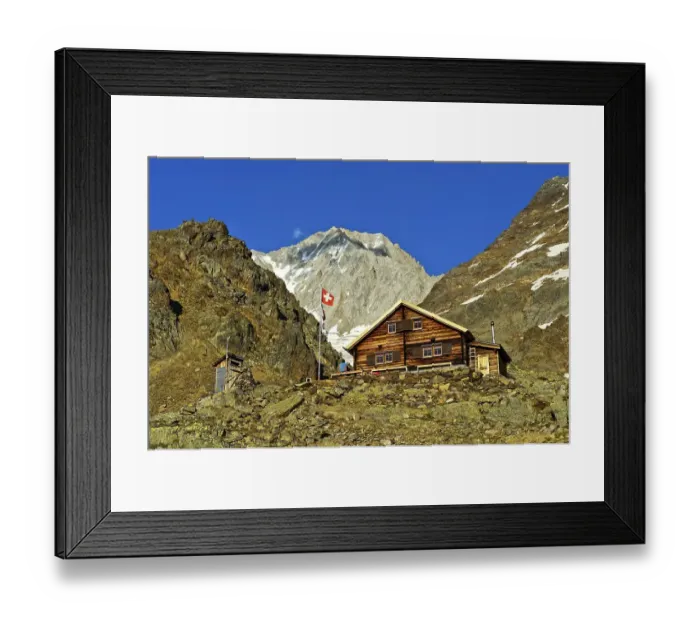 Framed Print : Bietschhorn hut of the Academic Alpine Club of Bern AACB
