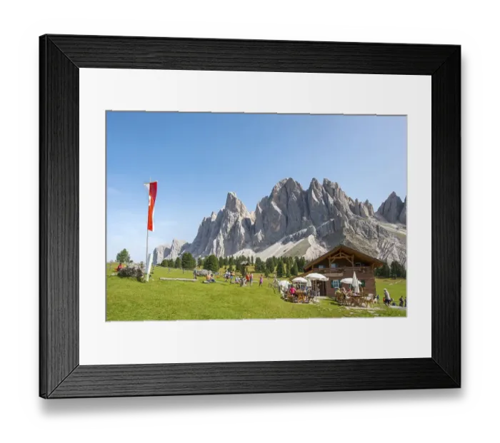 Framed Print : Gschnagenhardt Alm below the Geislerspitzen