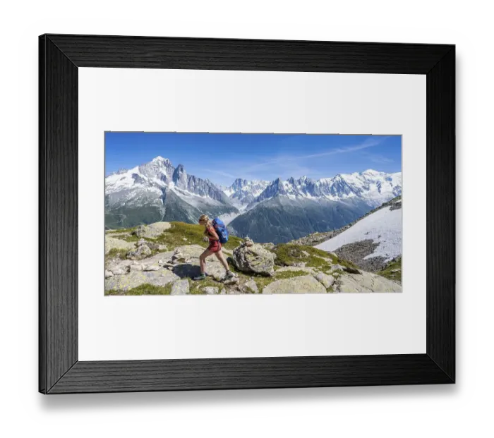 Framed Print : Hiker on hiking trail, Grand Balcon Sud Framed Print : Hiker on hiking trail, Grand Balcon Sud