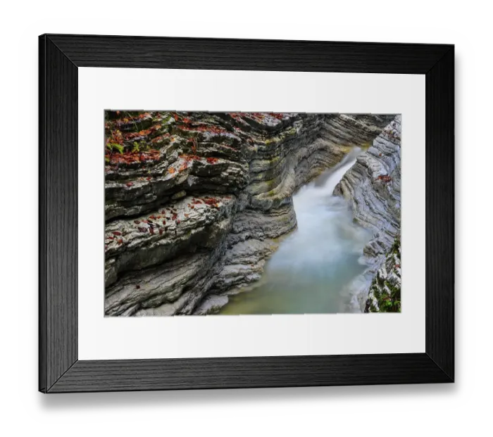 Framed Print : Taugl stream, washouts, rock layers Framed Print : Taugl stream, washouts, rock layers