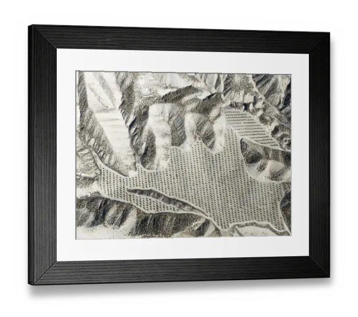 Framed Print : Badlands and cultivated olive trees (Olea europaea) Framed Print : Badlands and cultivated olive trees (Olea europaea)