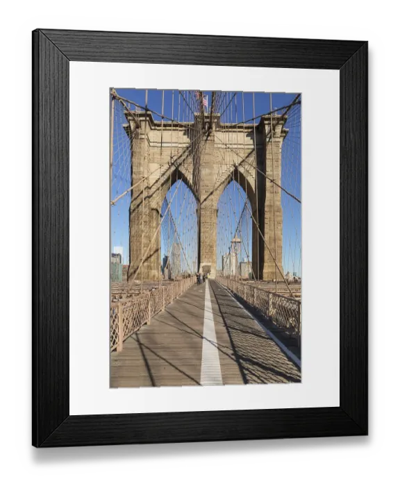 Framed Print : Brooklyn Bridge with Manhattan skyline