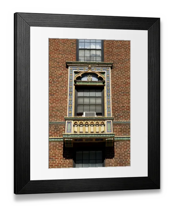 Framed Print : Adorning window frame in Greenwich Village