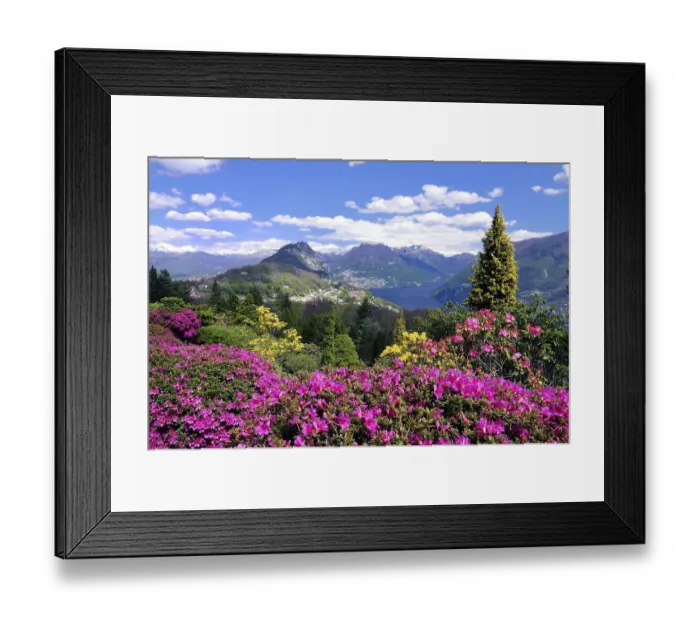 Framed Print : View from Parco San Grato to the village of Carona Framed Print : View from Parco San Grato to the village of Carona