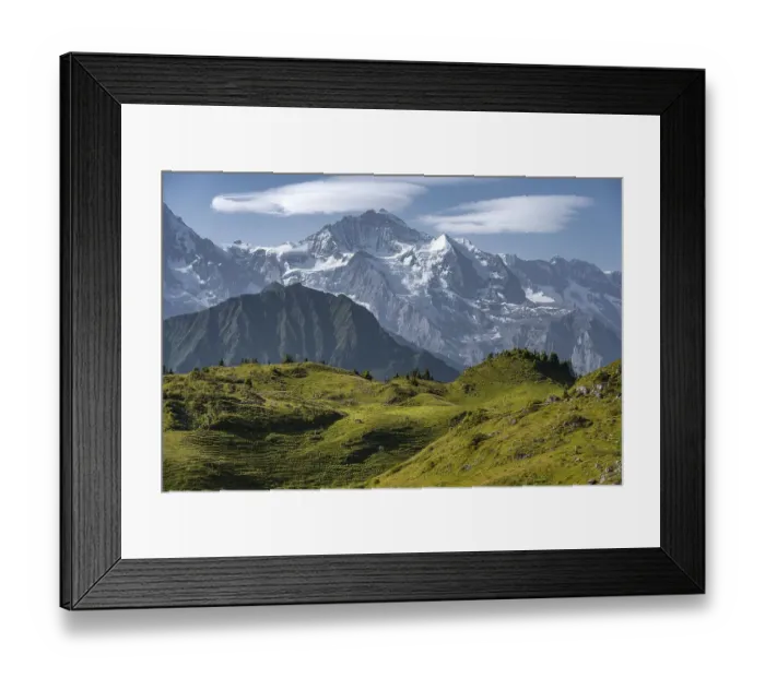 Framed Print : View from Schynige Platte, mountain top in the back
