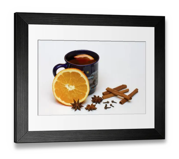 Framed Print : Cup mulled wine, slice of orange Framed Print : Cup mulled wine, slice of orange