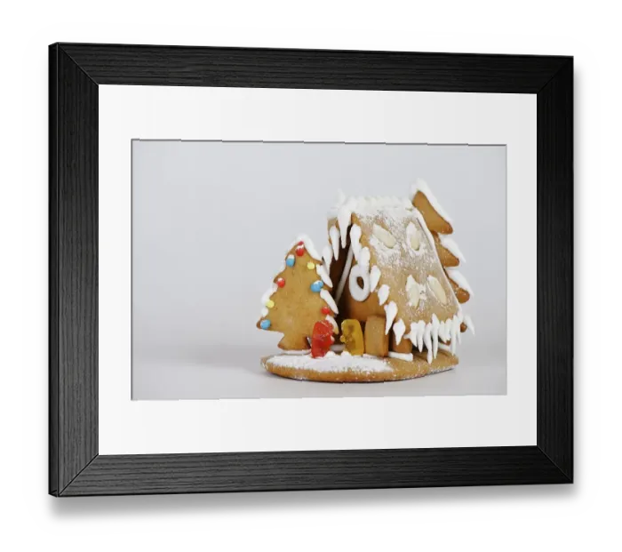 Framed Print : Gingerbread house, Christmas cookies