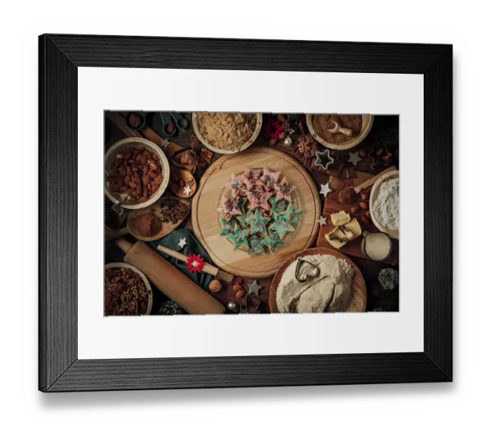 Framed Print : Plate with glazed cinnamon stars Framed Print : Plate with glazed cinnamon stars