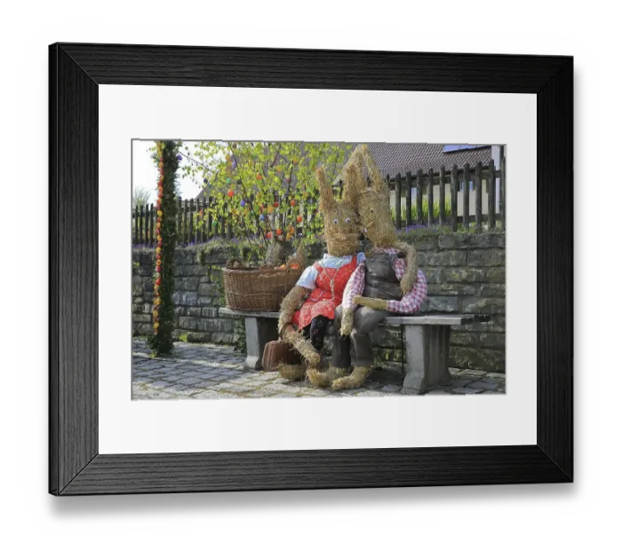 Framed Print : Easter fountain, Easter bunny, Taisersdorf Framed Print : Easter fountain, Easter bunny, Taisersdorf