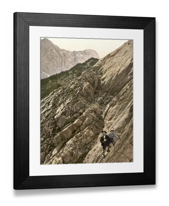 Framed Print : The Zugspitze in the Alps, Hiking Trail