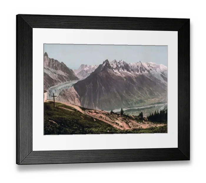 Framed Print : Glacier, Mont Blanc, the La Flegere range